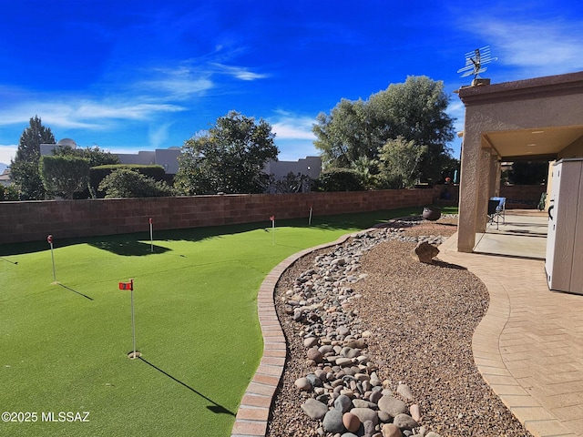 view of yard featuring a patio area