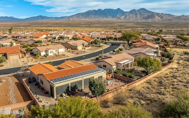 aerial view with a mountain view