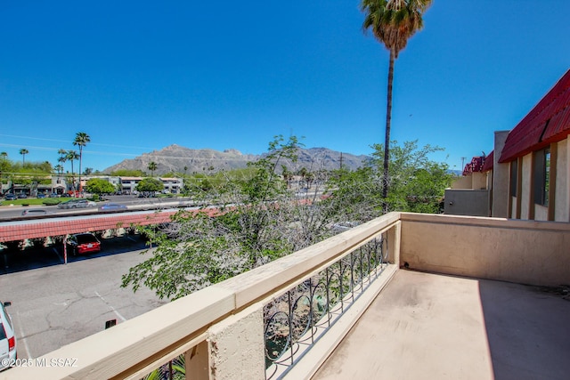 balcony with a mountain view