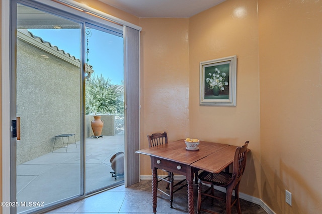 view of tiled dining area