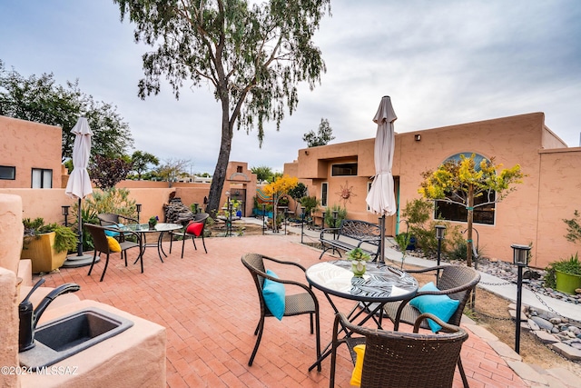 view of patio with sink