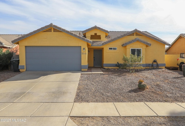 view of front of property featuring a garage