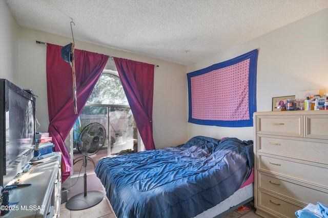 bedroom with a textured ceiling