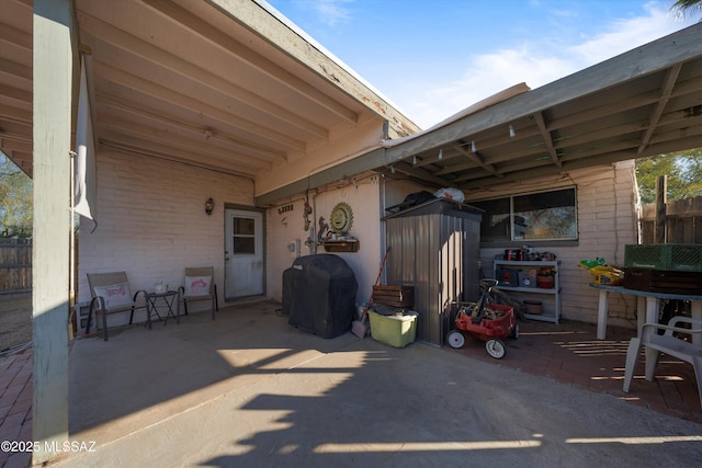 view of patio / terrace featuring a grill