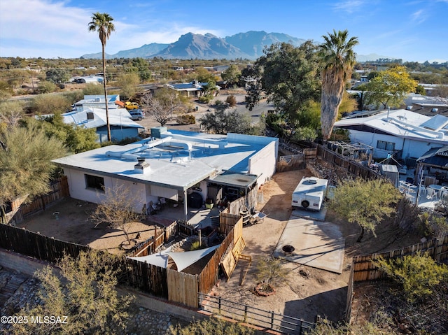 aerial view featuring a mountain view