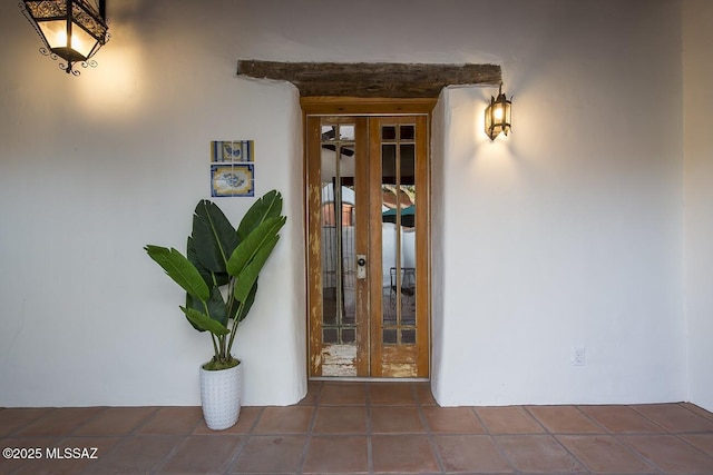 doorway to property with french doors