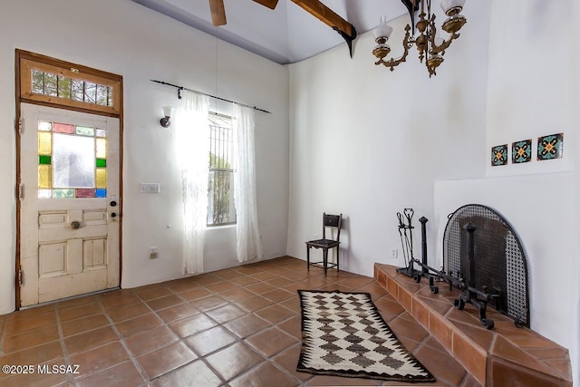 entryway with tile patterned flooring