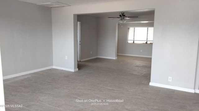 spare room featuring ceiling fan