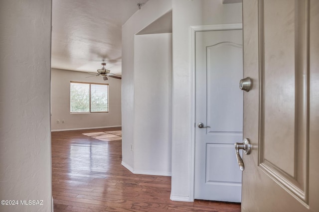 hall featuring hardwood / wood-style floors