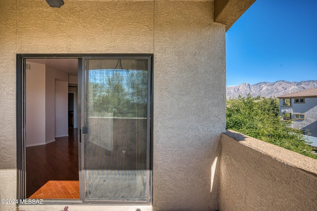 balcony with a mountain view