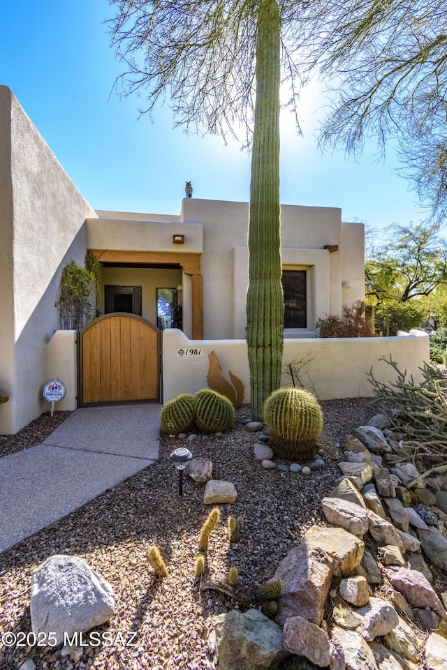 view of pueblo-style home