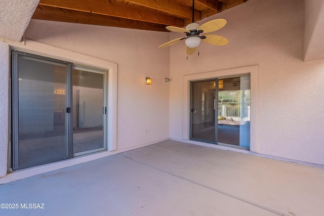 view of patio with ceiling fan