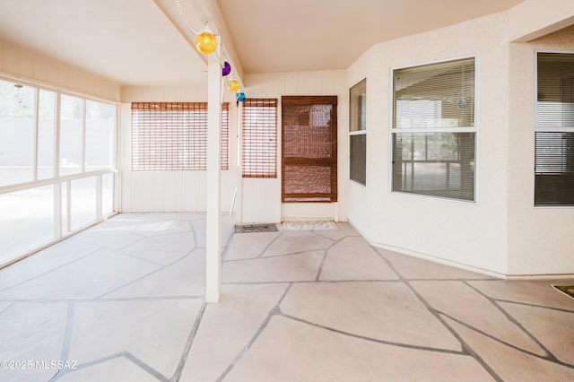 view of unfurnished sunroom