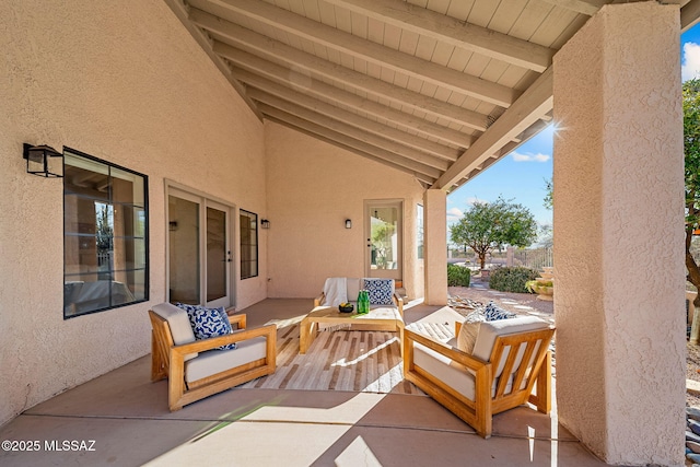 view of patio with an outdoor hangout area