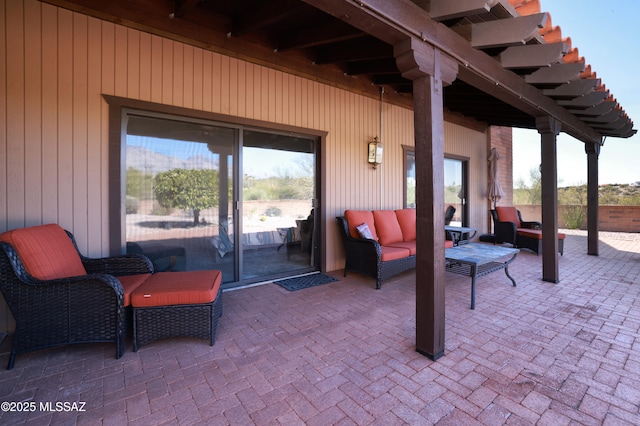 view of patio / terrace with an outdoor hangout area