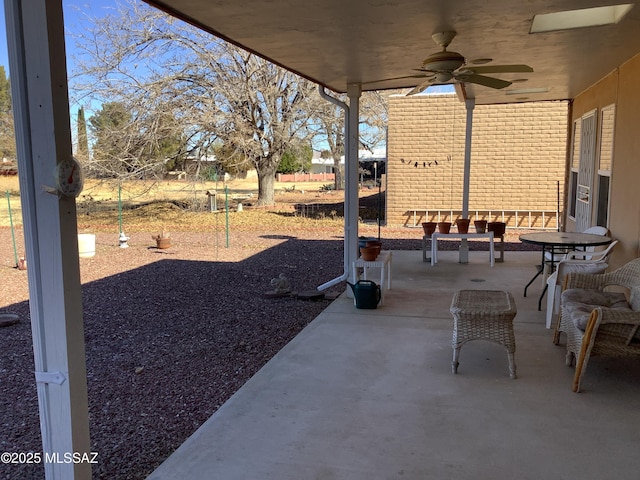 view of patio with ceiling fan