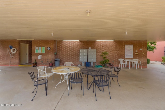 view of patio / terrace featuring mail boxes