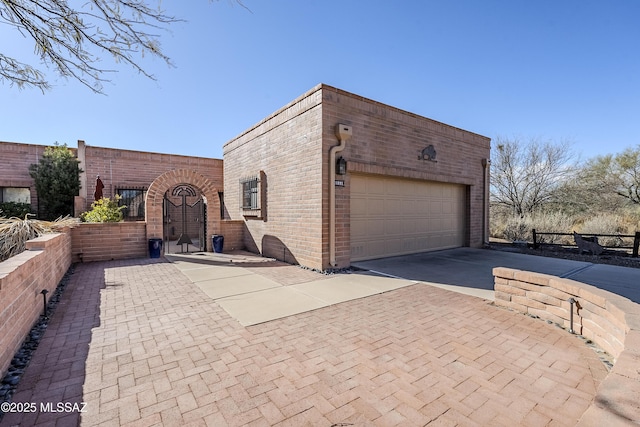 exterior space featuring a garage