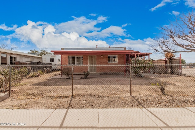 view of single story home