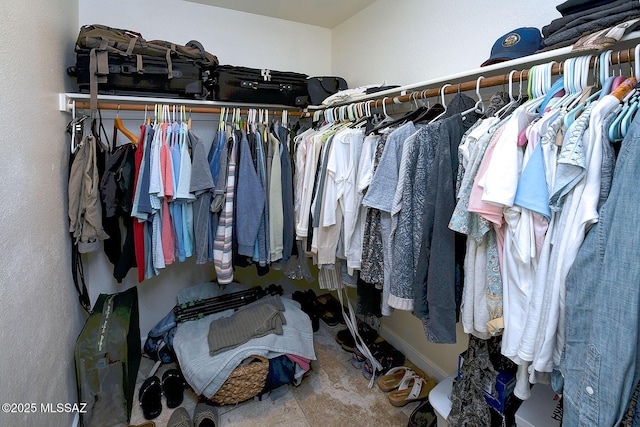 view of walk in closet