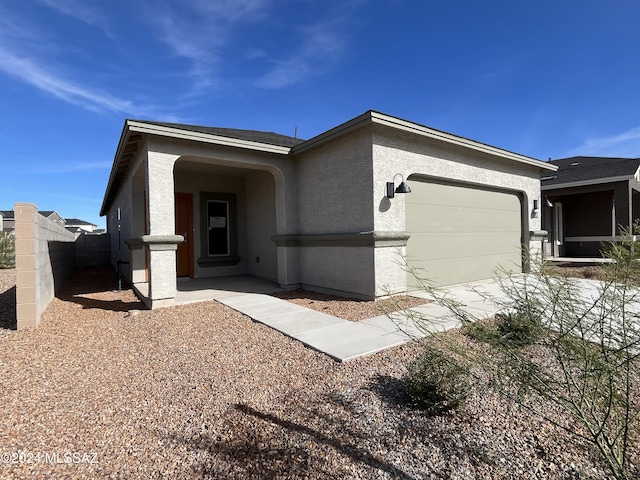 view of front of house with a garage