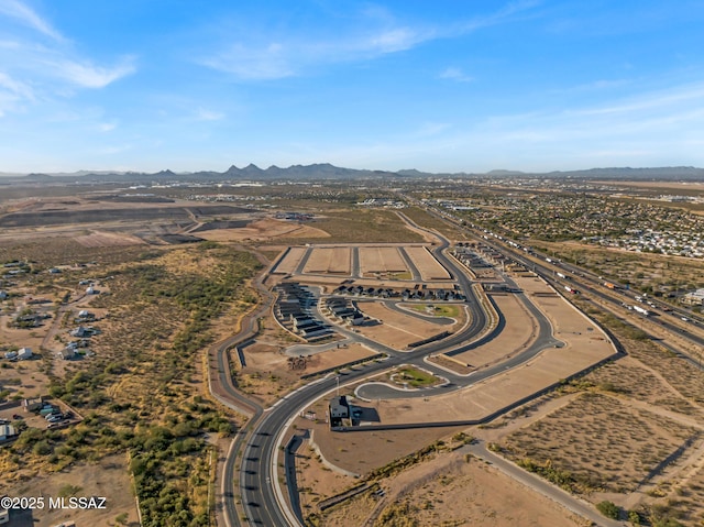 bird's eye view featuring a mountain view