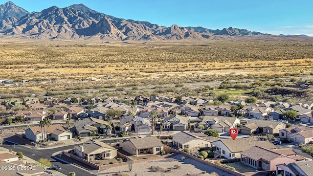 aerial view with a mountain view