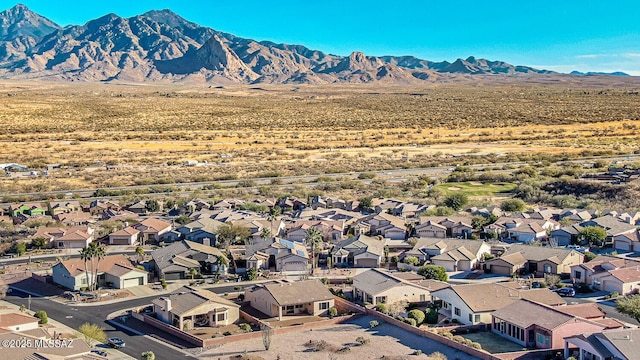 drone / aerial view with a mountain view