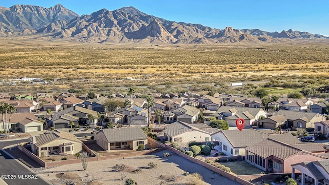 aerial view with a mountain view