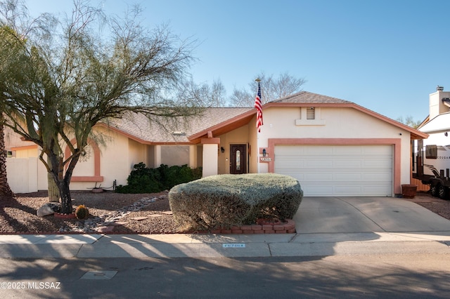 view of front facade with a garage