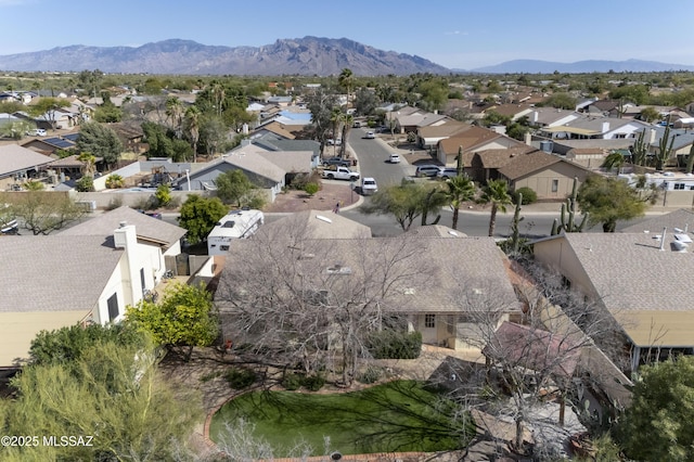 aerial view with a mountain view