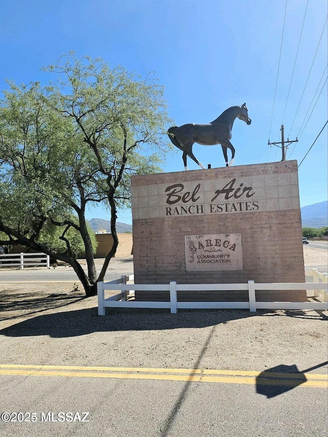 view of community sign