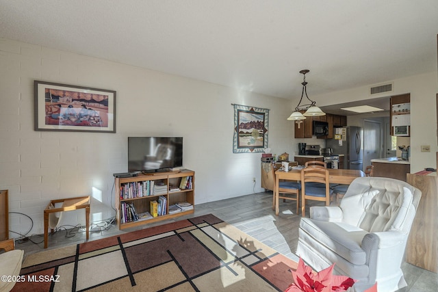 living room featuring light hardwood / wood-style floors