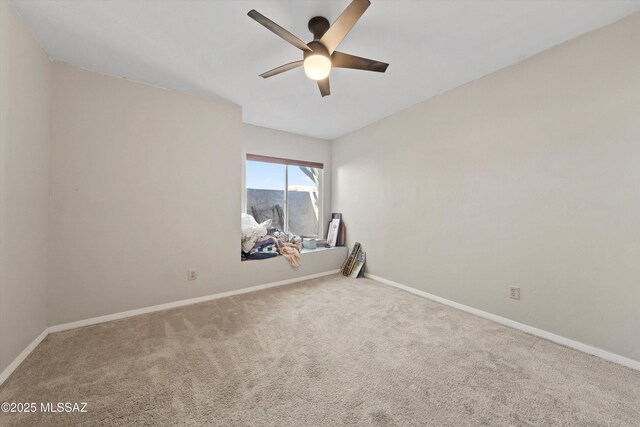 office area with ceiling fan