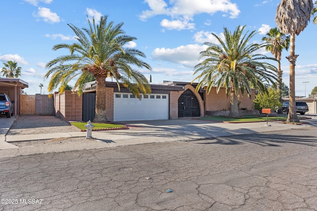 view of front facade with a garage