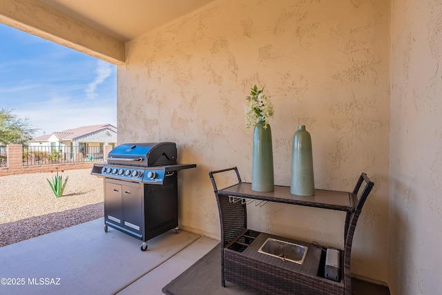 view of patio with area for grilling