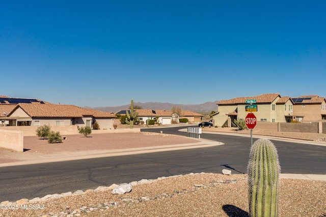 view of street with a mountain view