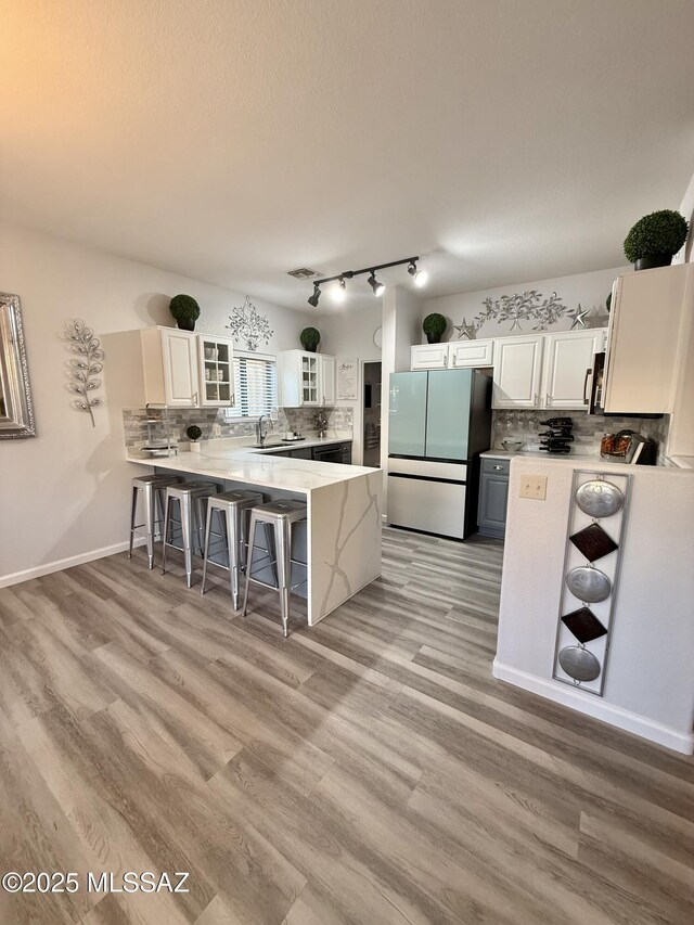 interior space with dark hardwood / wood-style flooring