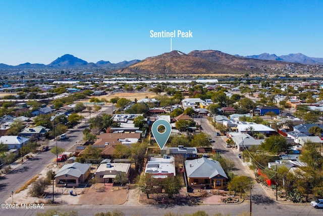 aerial view featuring a mountain view