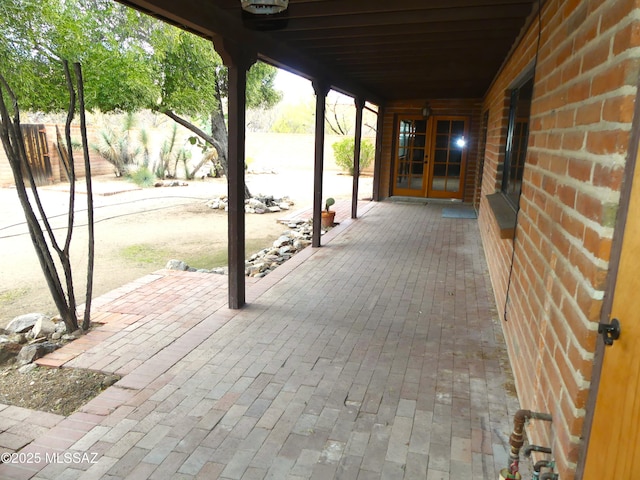 view of patio / terrace featuring french doors