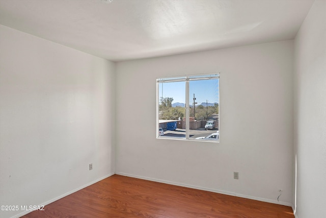 spare room featuring wood-type flooring