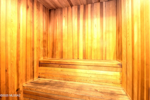 view of sauna