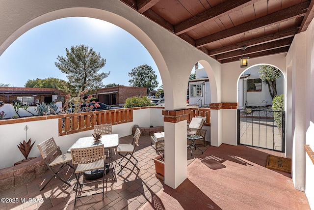 view of patio with sink