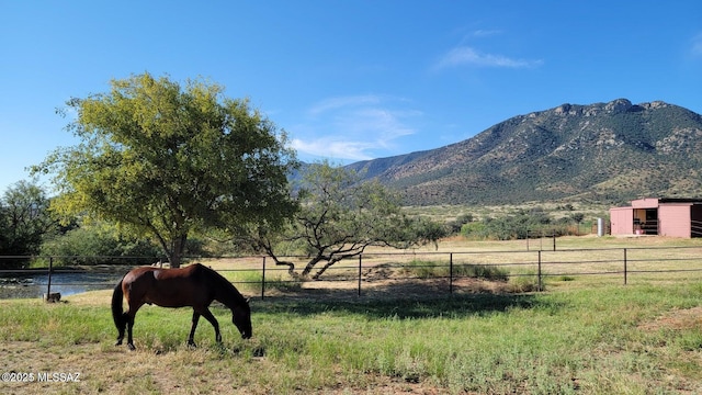 mountain view with a rural view