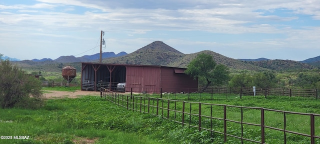 property view of mountains with a rural view