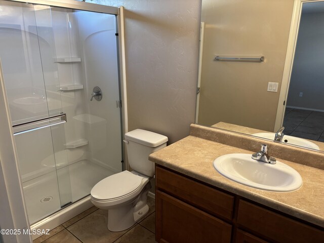 full bathroom featuring tile patterned flooring, vanity, bathing tub / shower combination, and toilet