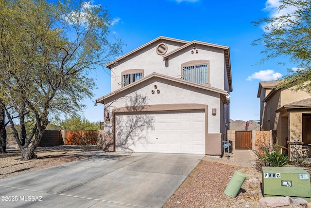 view of front of home with a garage