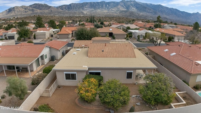 bird's eye view with a mountain view