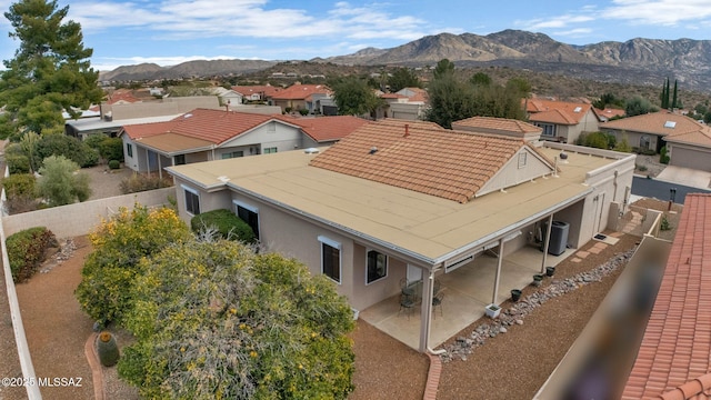 aerial view with a mountain view