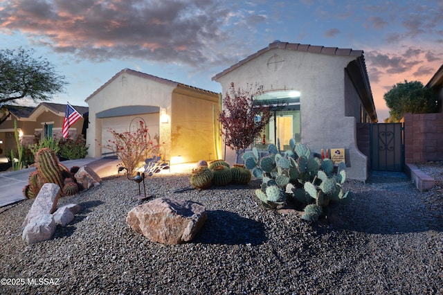 view of front of home featuring a garage